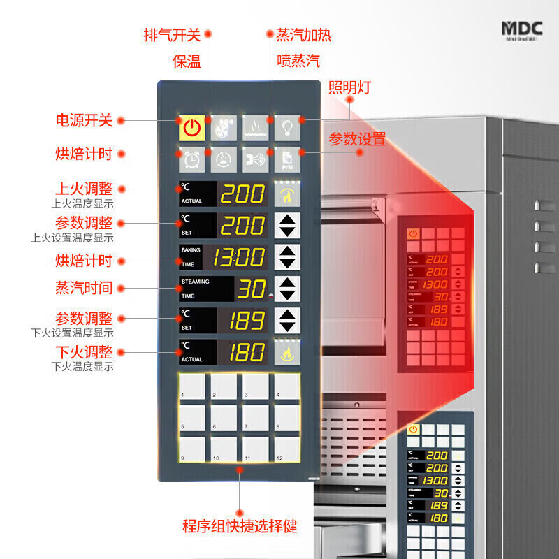 MDC商用烘焙烤箱经典电脑款三层六盘